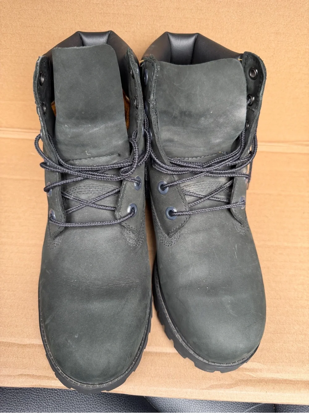 Timberland Men's Black Lace-Up Nubuck Work Boots